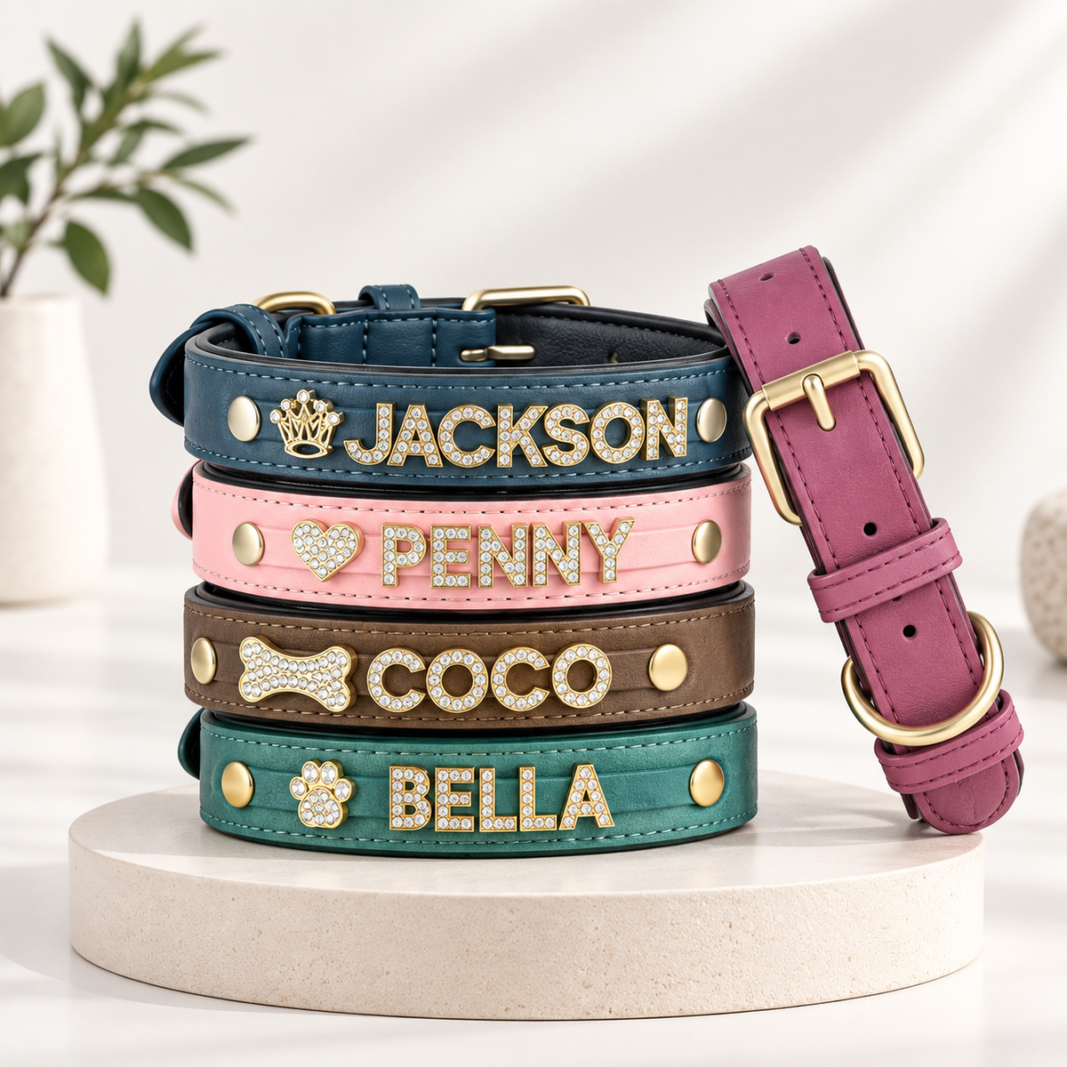 Collier en cuir personnalisé pour chien