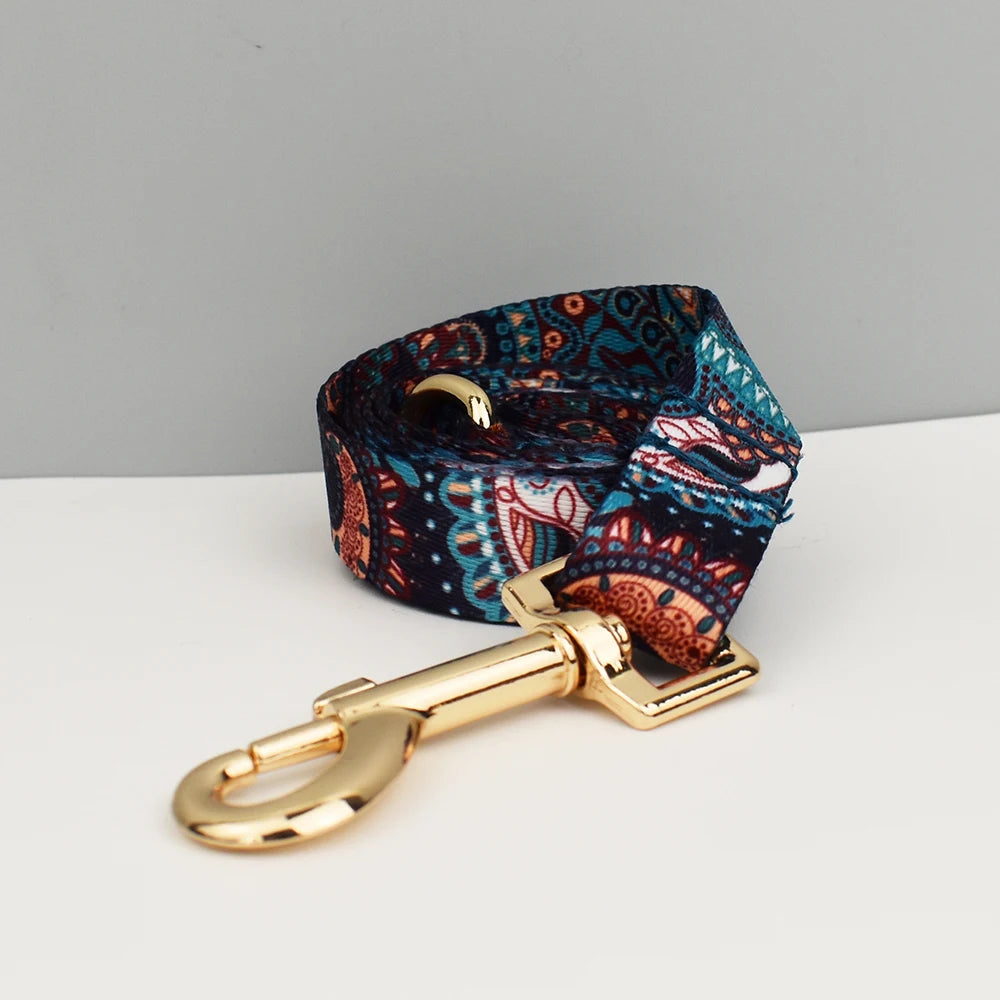 Collier et laisse assortis personnalisés – motif ethnique