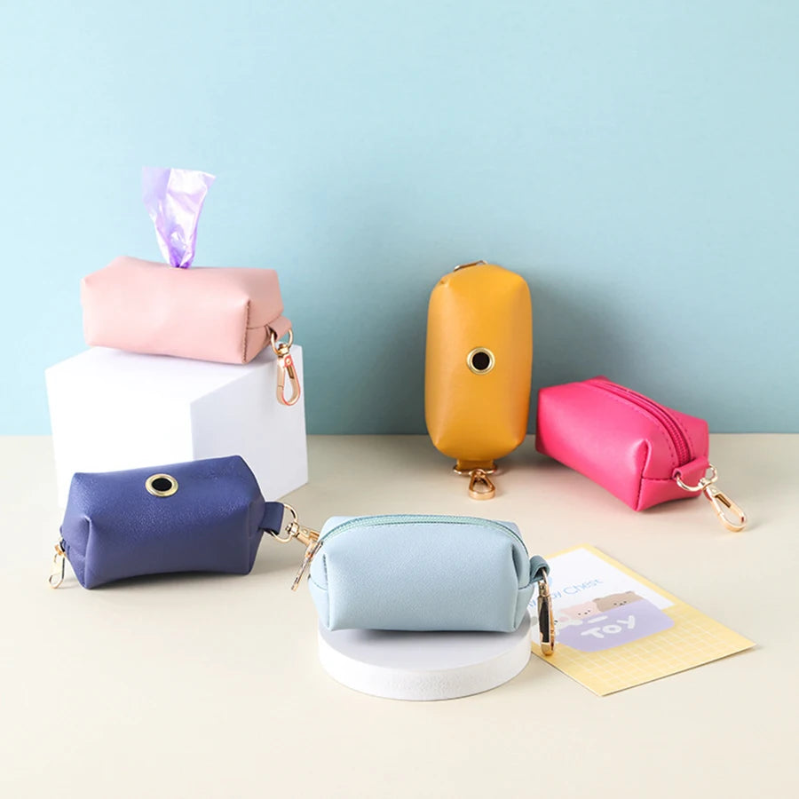 Distributeur de sacs à déjections en cuir PU