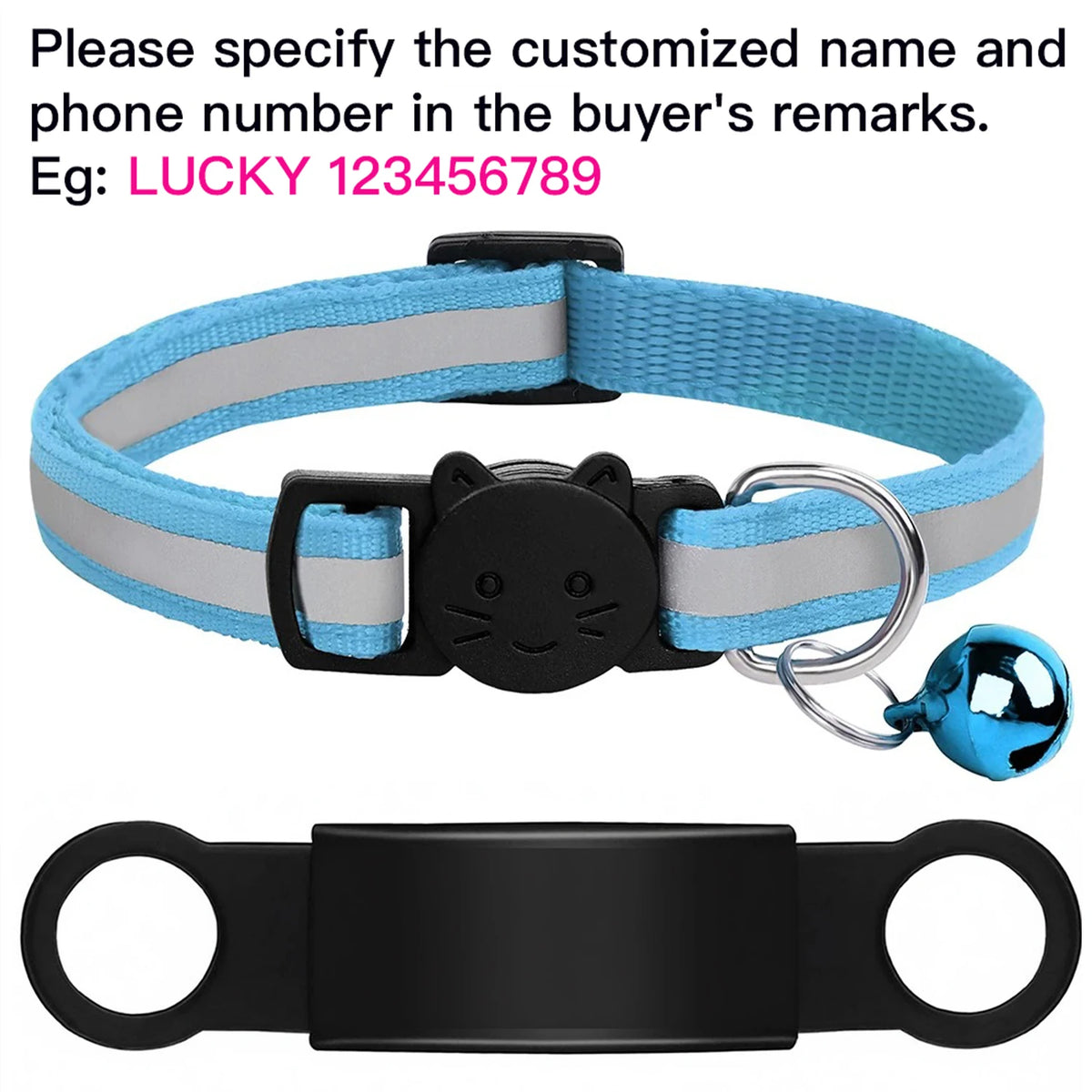 Collier réfléchissant personnalisé pour chat