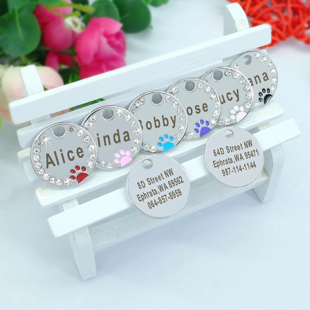 Médaille strass personnalisée pour chien et chat