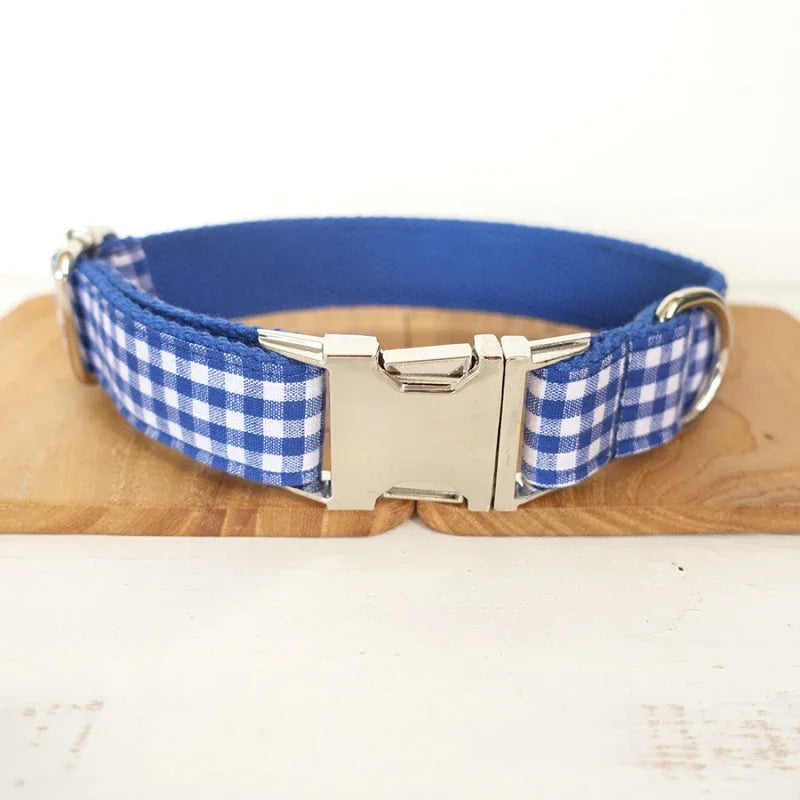 Collier et laisse personnalisés à motif écossais