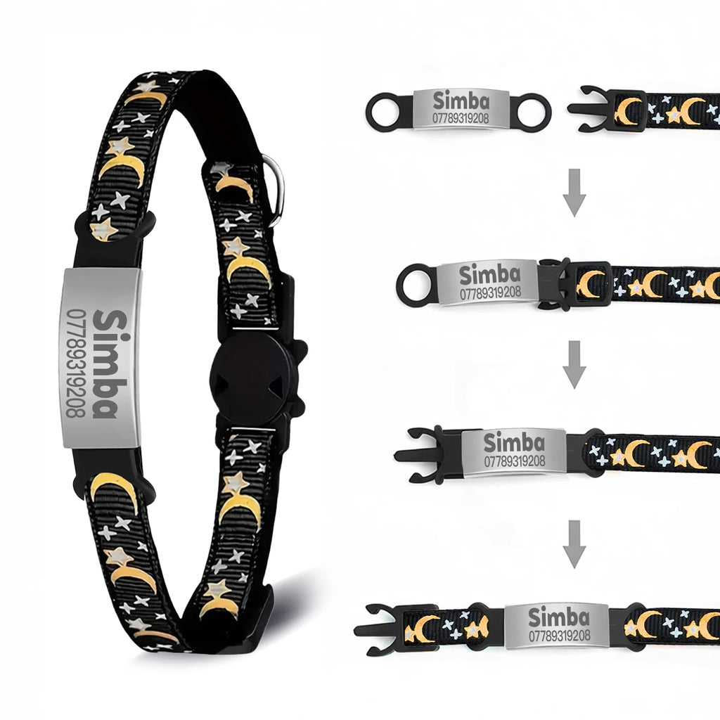 Collier lumineux personnalisé pour chat – plaque anti-fugue