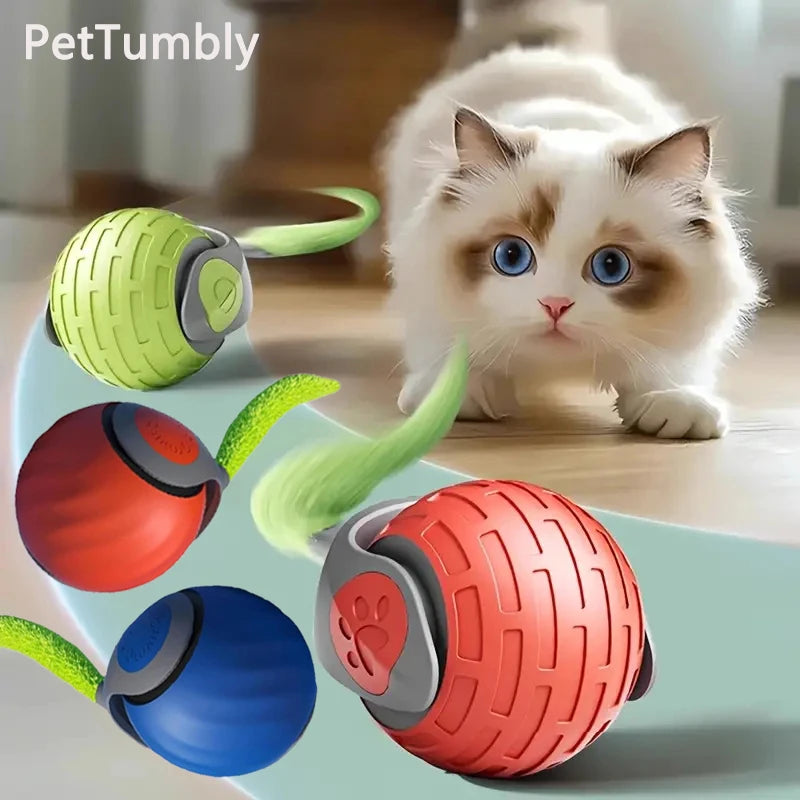 Balle interactive automatique pour chat – rechargeable USB
