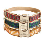 Collier et laisse personnalisés à motif écossais