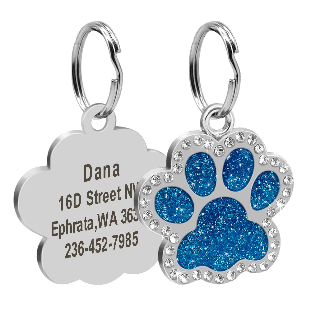 Médaille strass personnalisée pour chien et chat