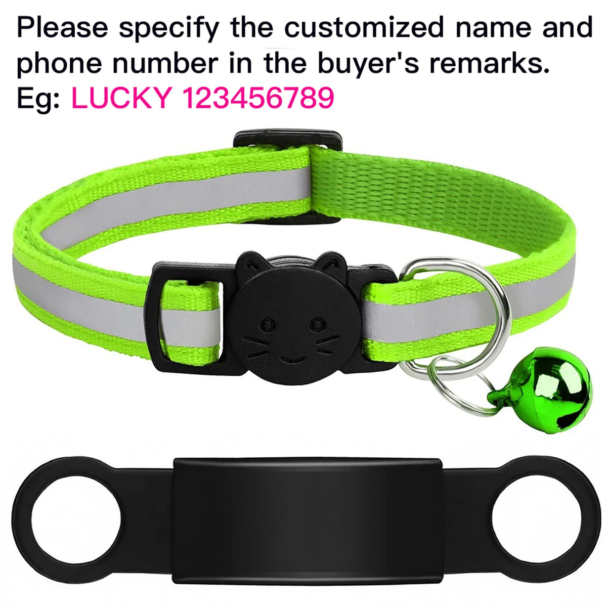 Collier réfléchissant personnalisé pour chat