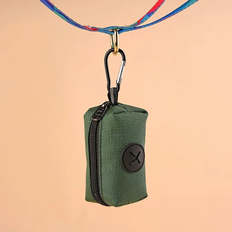 Porte-sacs à déjections en toile avec mousqueton