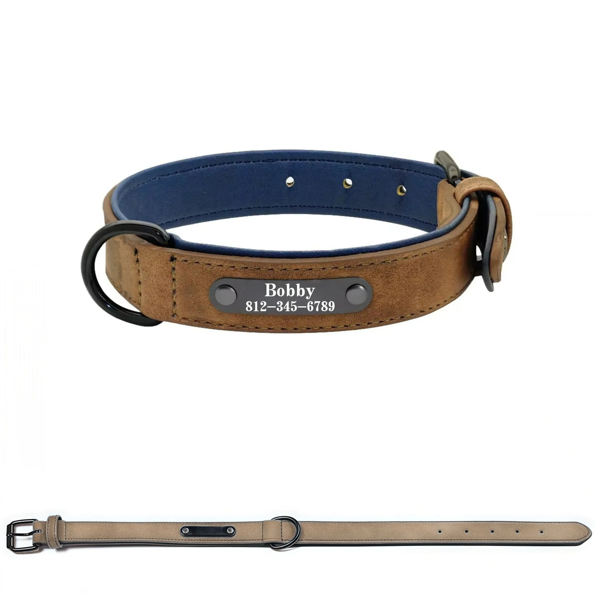 Collier pour chien avec plaque personnalisée – texte au choix
