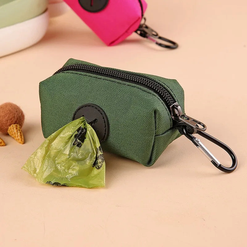 Porte-sacs à déjections en toile avec mousqueton