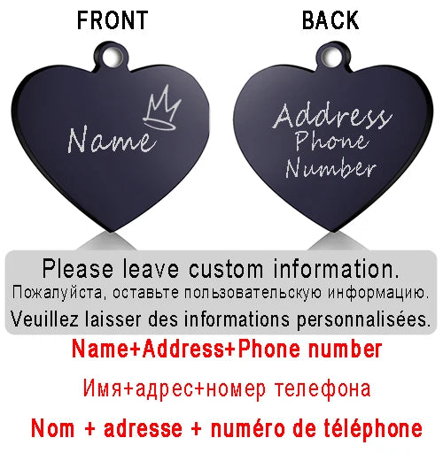 Médaille cœur gravée pour chien