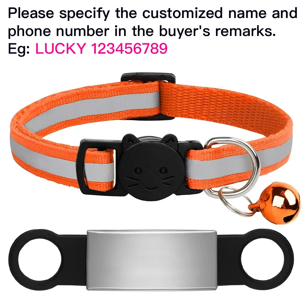 Collier réfléchissant personnalisé pour chat