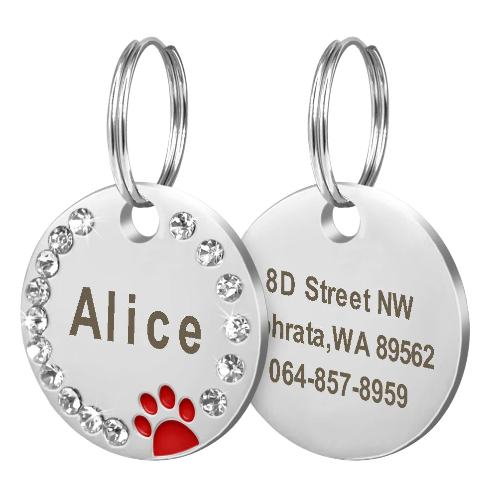 Médaille strass personnalisée pour chien et chat