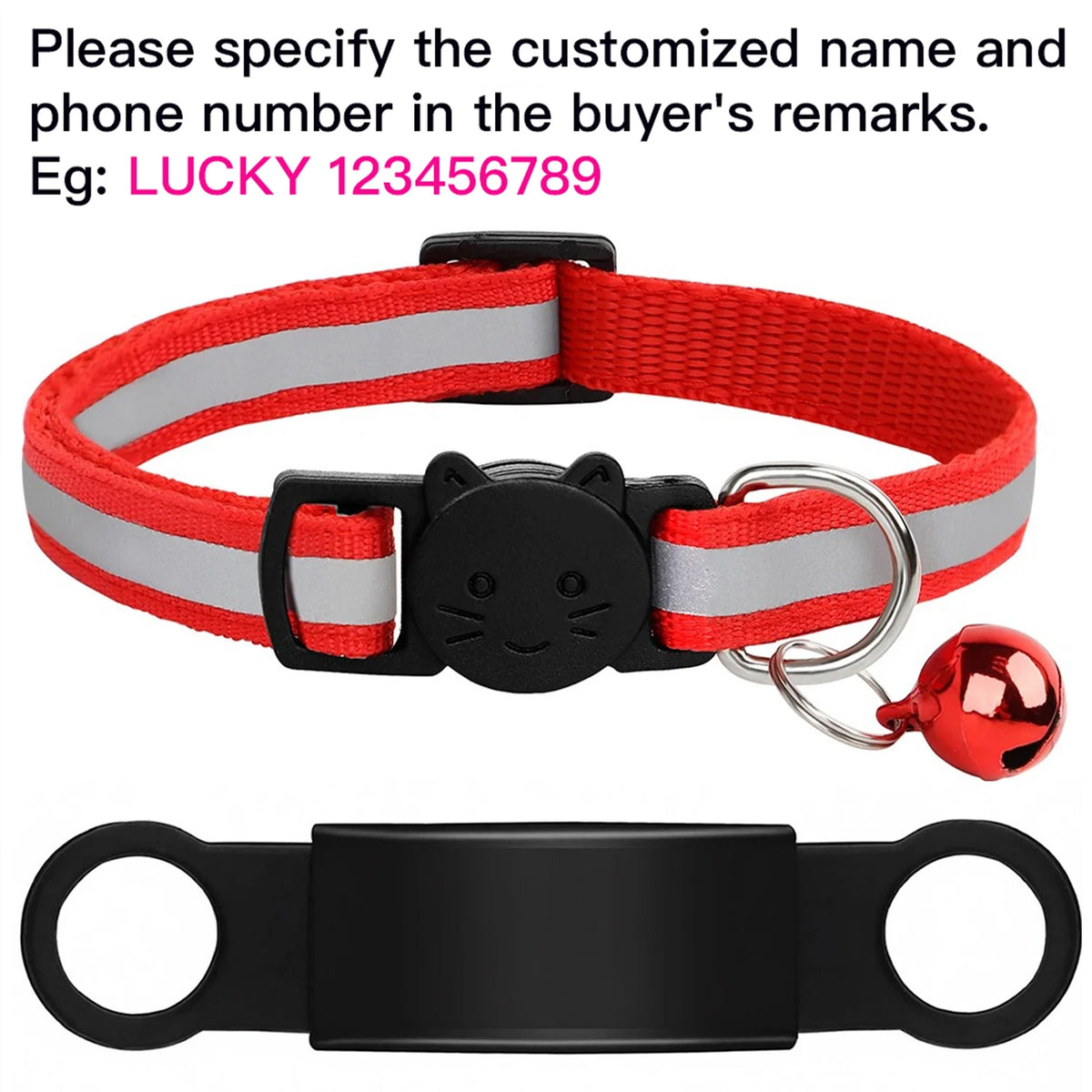 Collier réfléchissant personnalisé pour chat