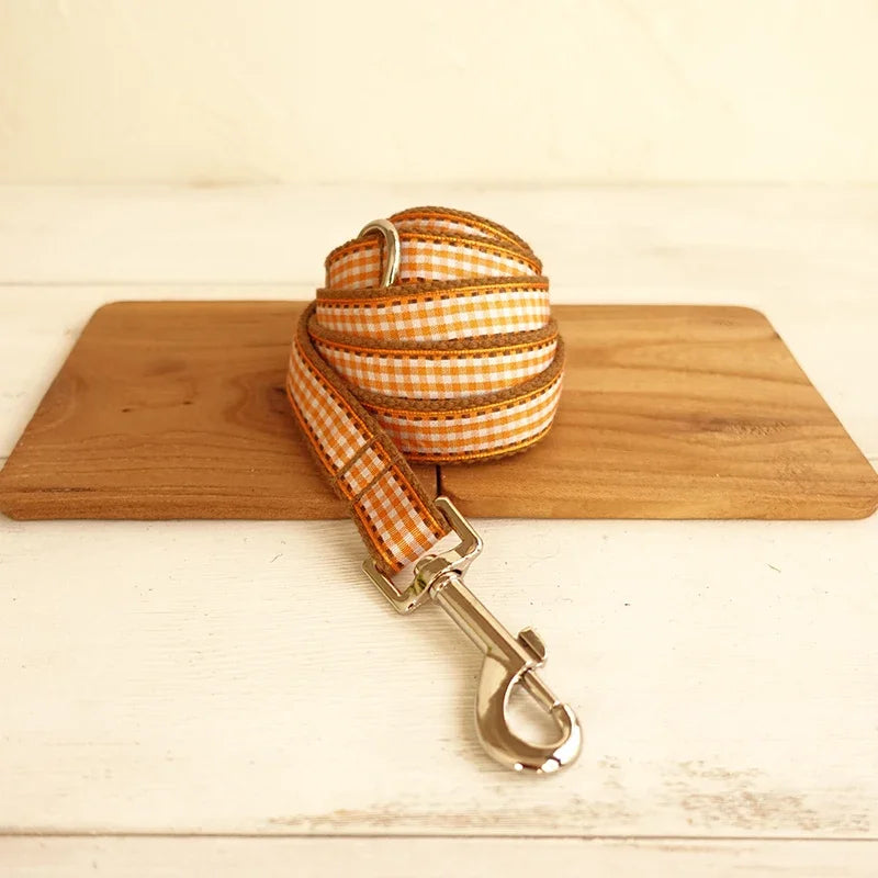 Collier et laisse personnalisés à motif écossais