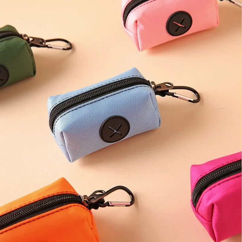 Porte-sacs à déjections en toile avec mousqueton