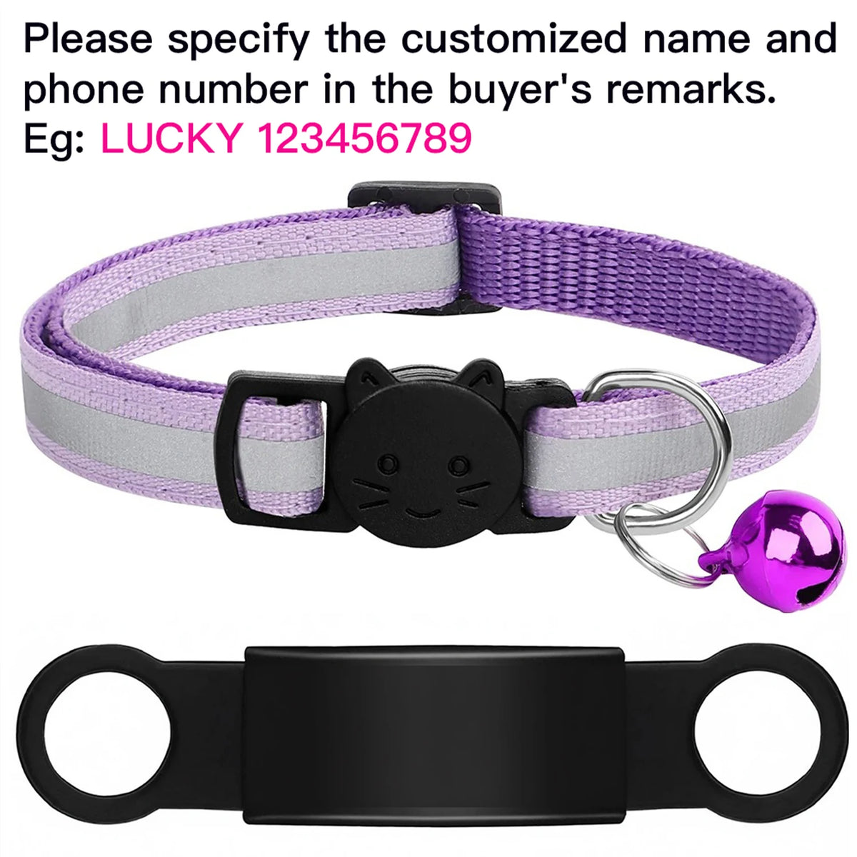 Collier réfléchissant personnalisé pour chat