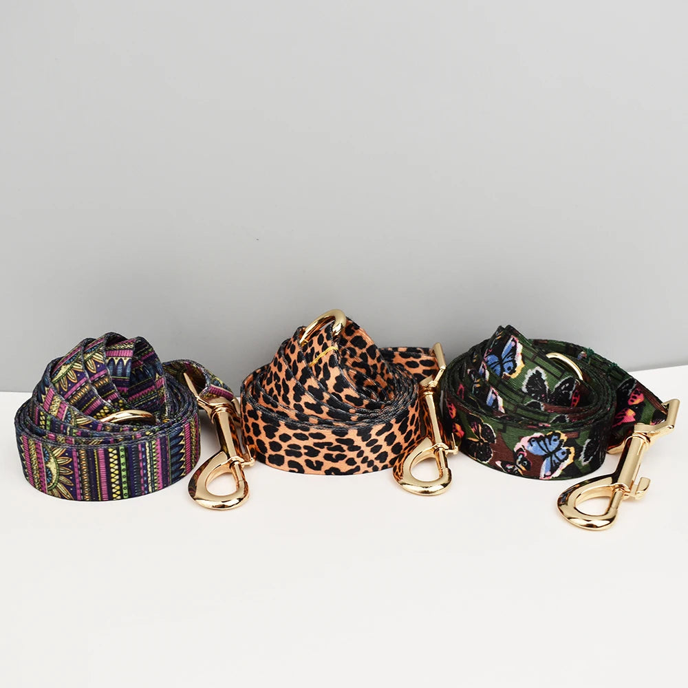 Collier et laisse assortis personnalisés – motif ethnique