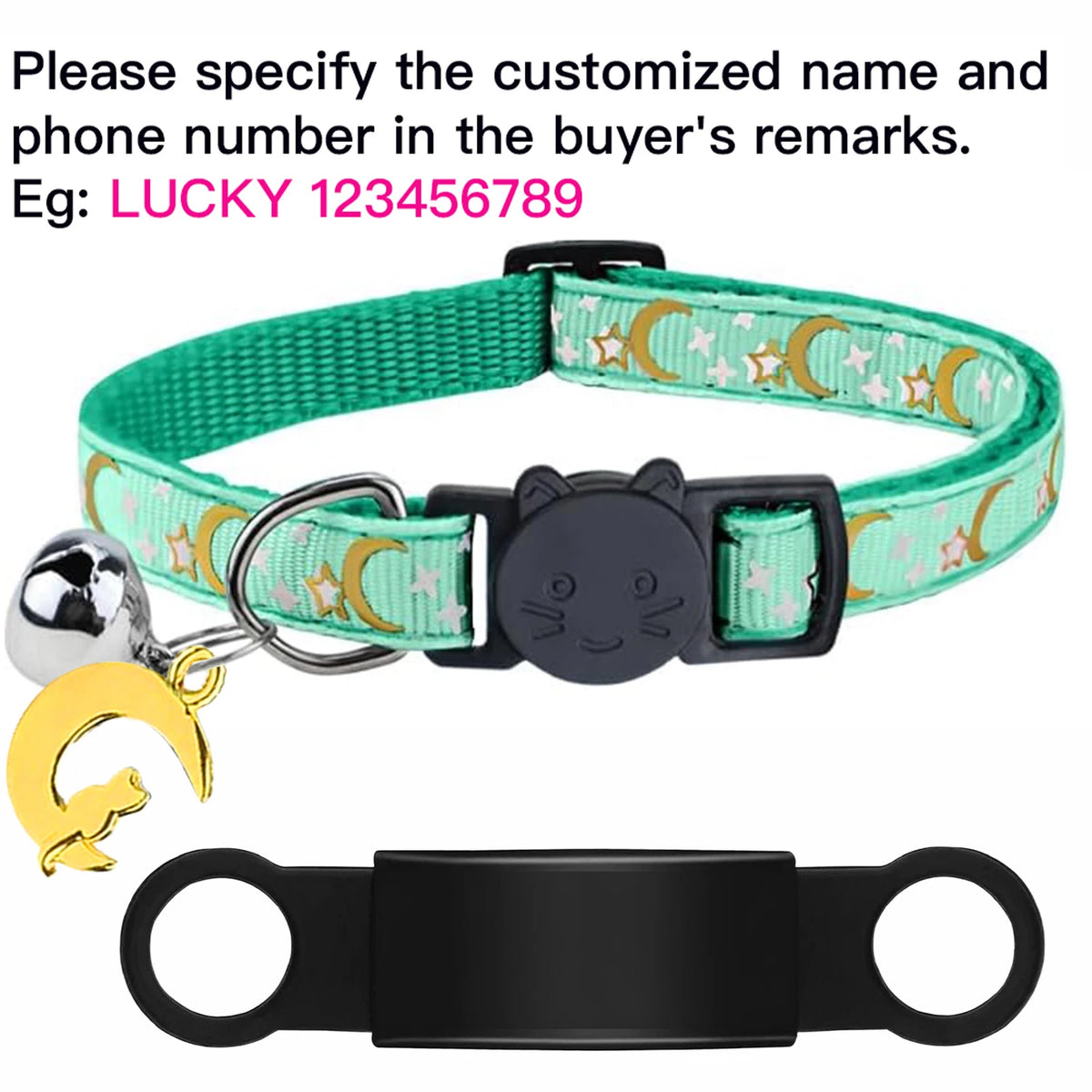 Collier lumineux personnalisé pour chat – plaque anti-fugue