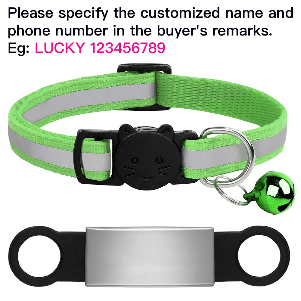 Collier réfléchissant personnalisé pour chat