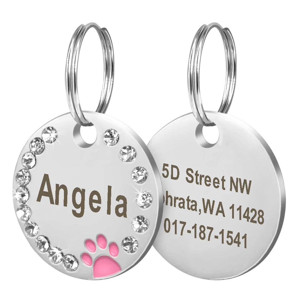 Médaille strass personnalisée pour chien et chat