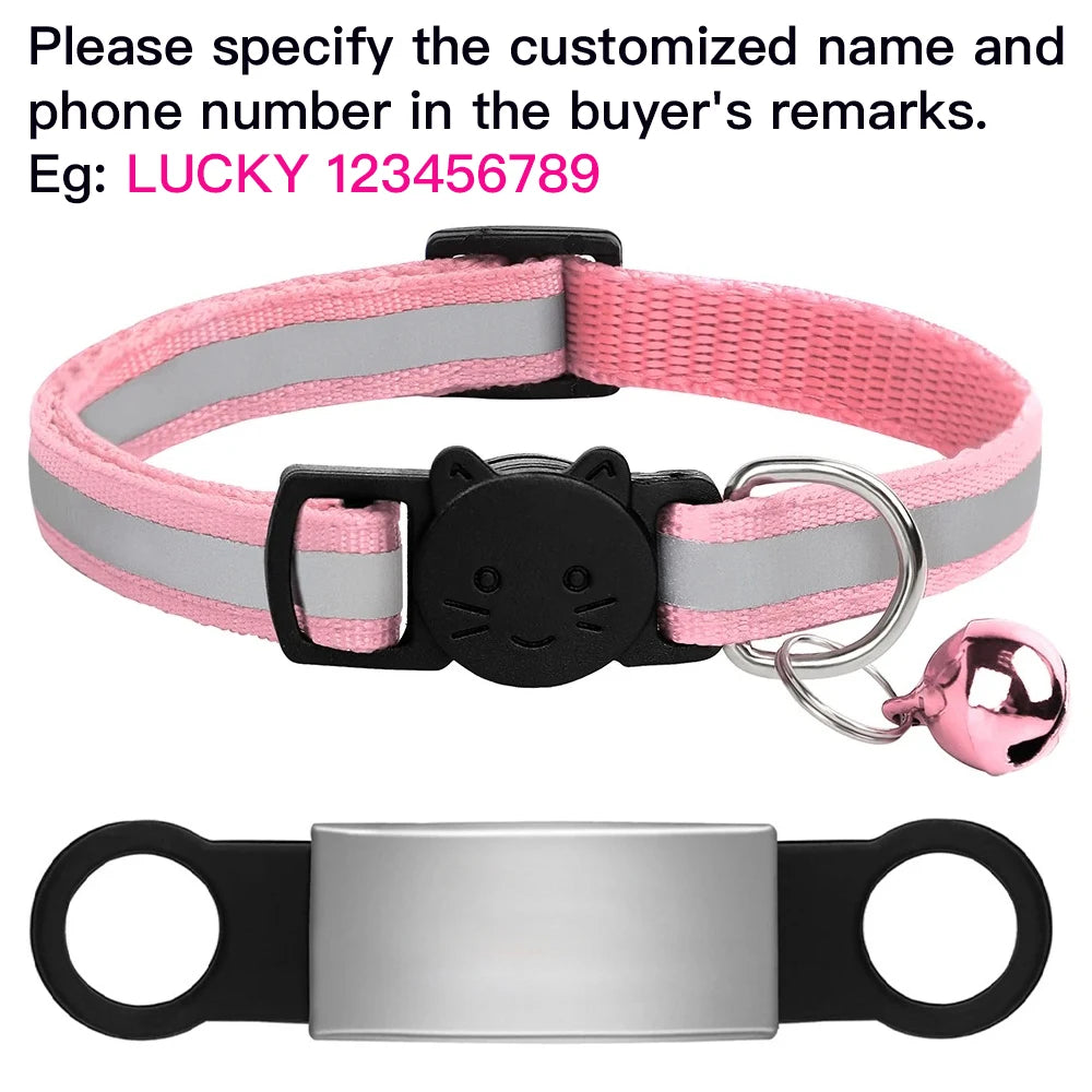 Collier réfléchissant personnalisé pour chat