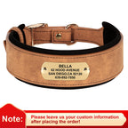 Collier en cuir souple personnalisé pour chien – plaque prénom