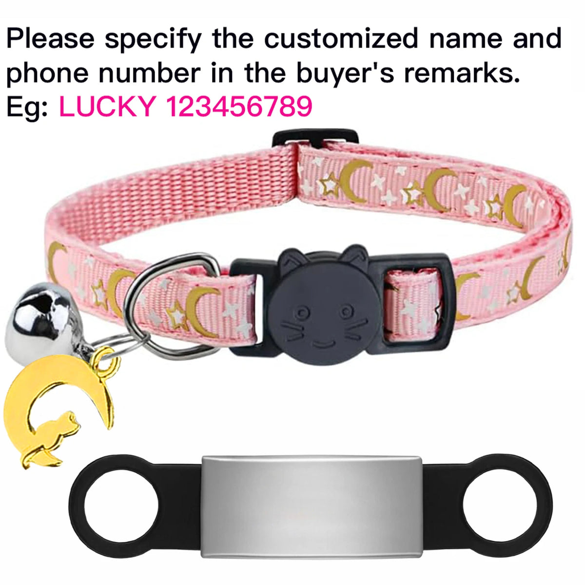 Collier lumineux personnalisé pour chat – plaque anti-fugue
