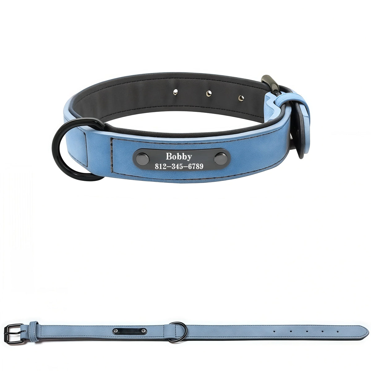 Collier pour chien avec plaque personnalisée – texte au choix