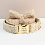 Ensemble collier et laisse en velours Teddy