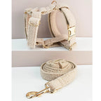 Ensemble collier et laisse en velours Teddy