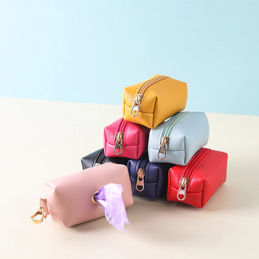 Distributeur de sacs à déjections en cuir PU
