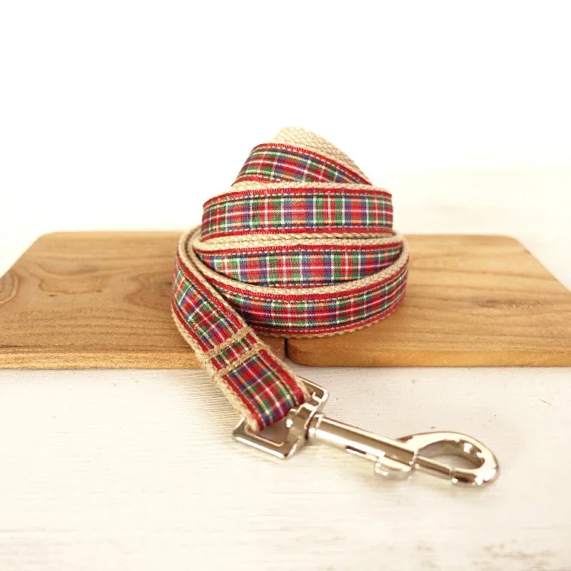 Collier et laisse personnalisés à motif écossais