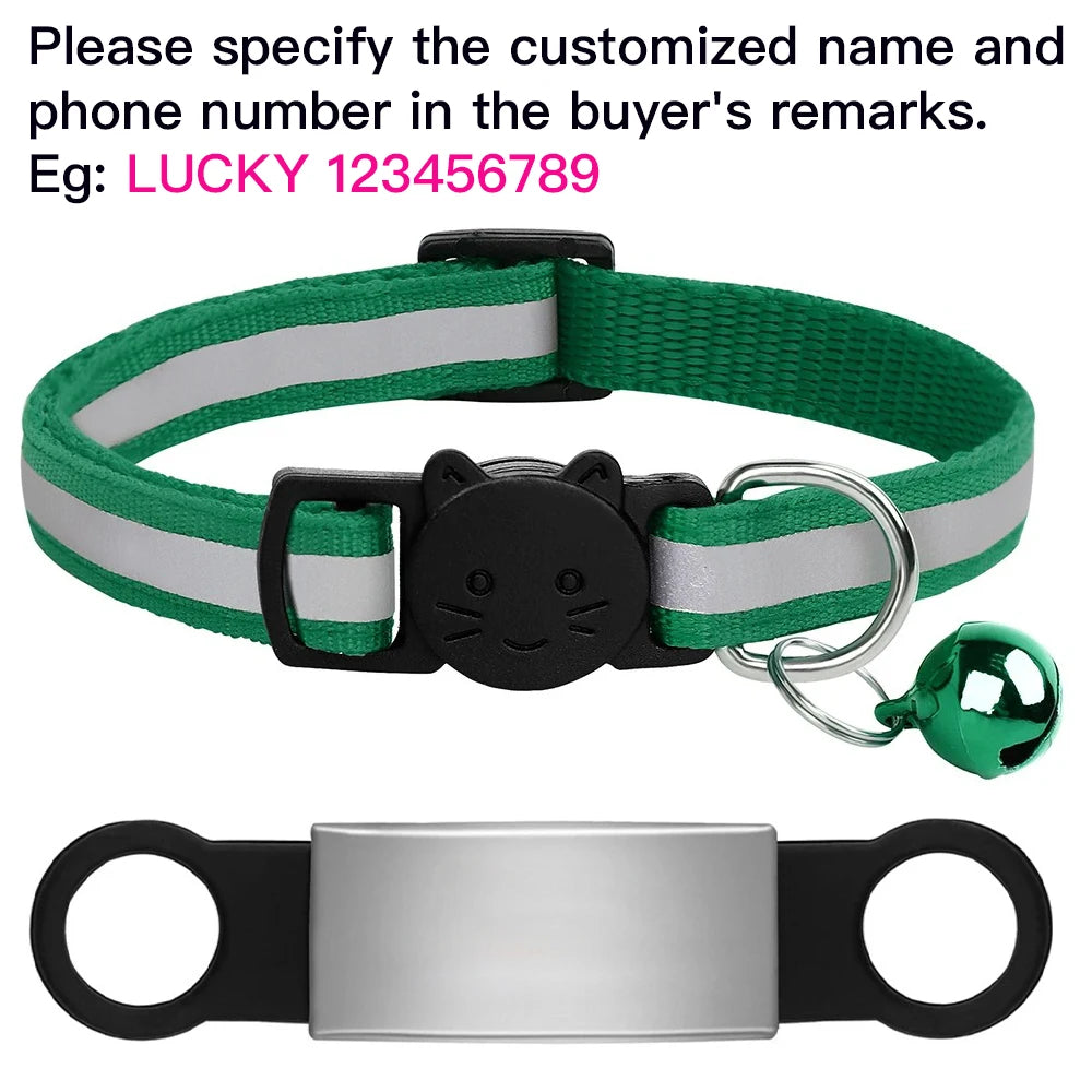 Collier réfléchissant personnalisé pour chat