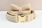 Ensemble collier et laisse en velours Teddy