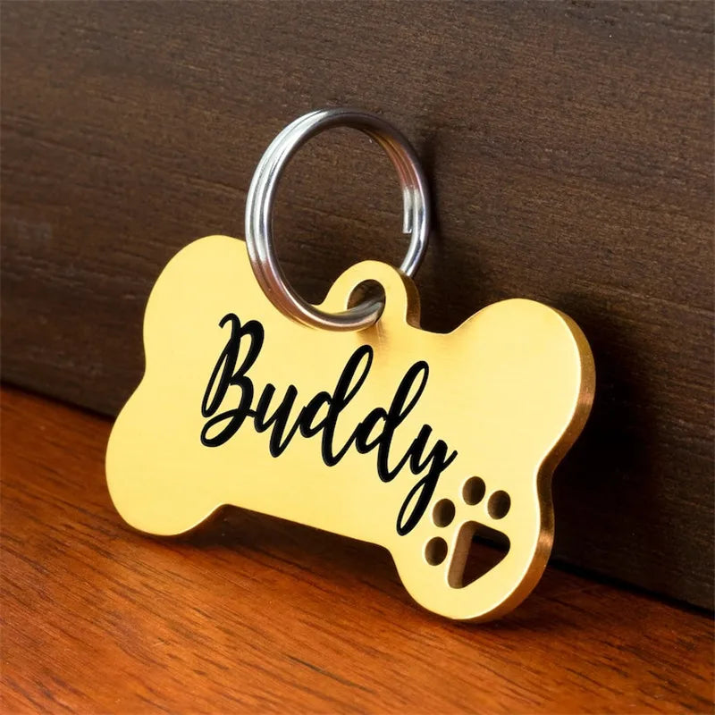 Médaille gravée en acier inoxydable pour chien
