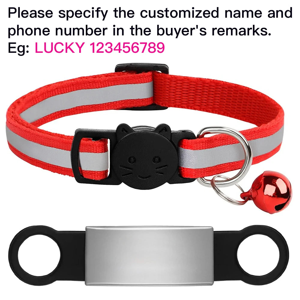 Collier réfléchissant personnalisé pour chat