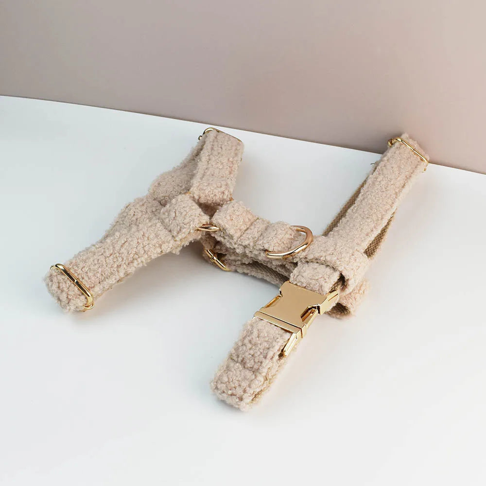 Ensemble collier et laisse en velours Teddy