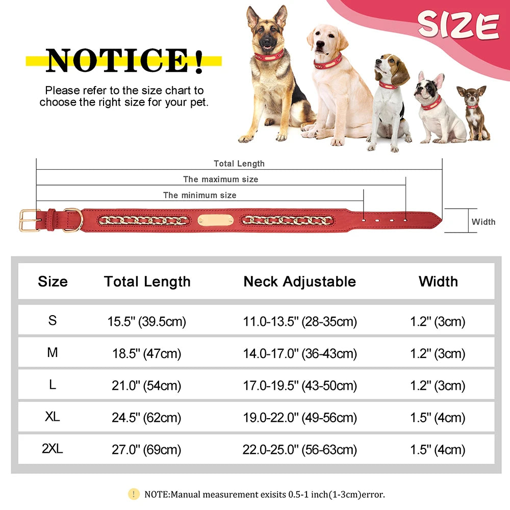 Collier en cuir personnalisé pour chien – plaque d'identification