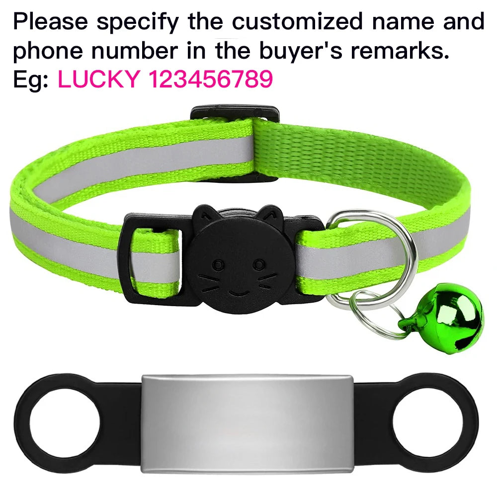 Collier réfléchissant personnalisé pour chat
