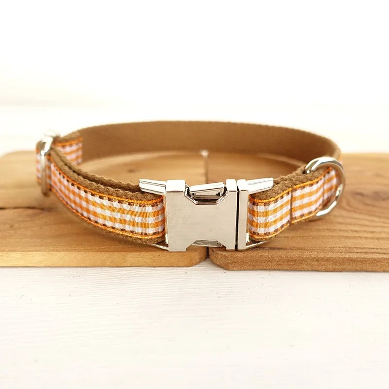 Collier et laisse personnalisés à motif écossais