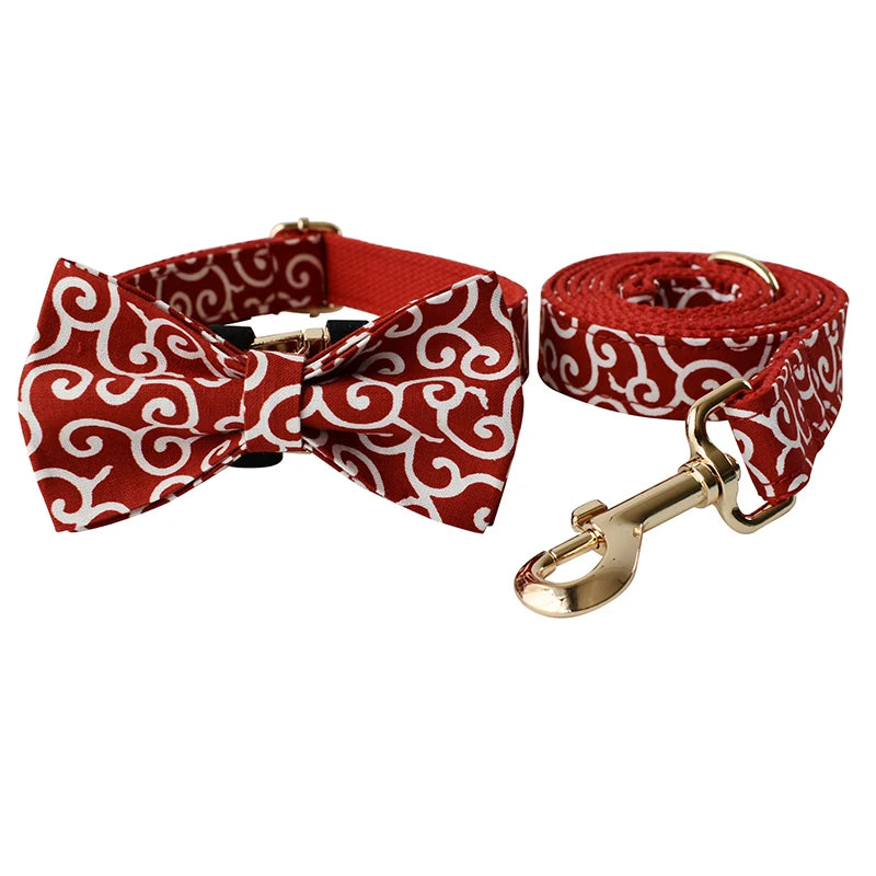 Collier et laisse personnalisés pour chien – nœud gravé