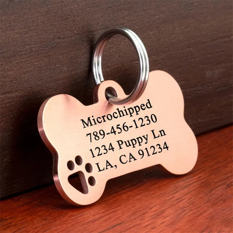 Médaille gravée en acier inoxydable pour chien
