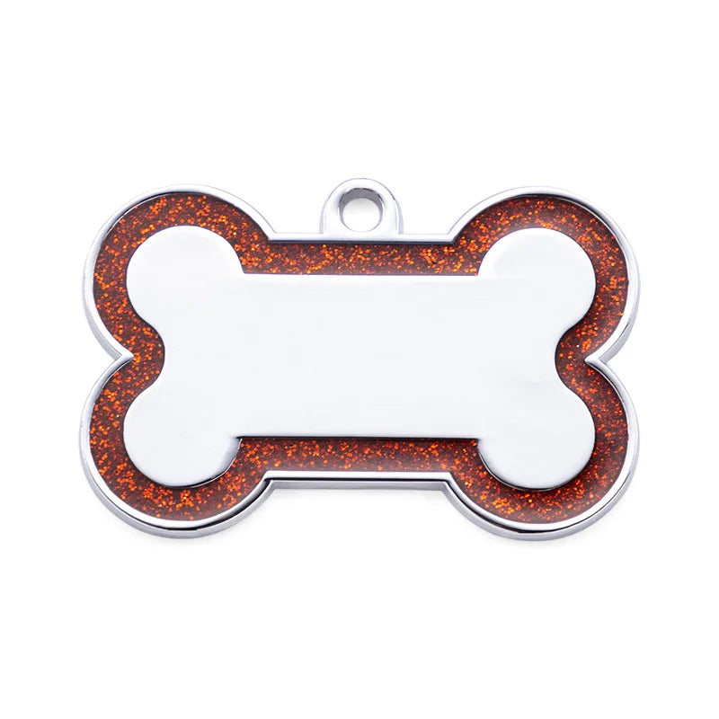 Médaille pailletée double face pour chien et chat