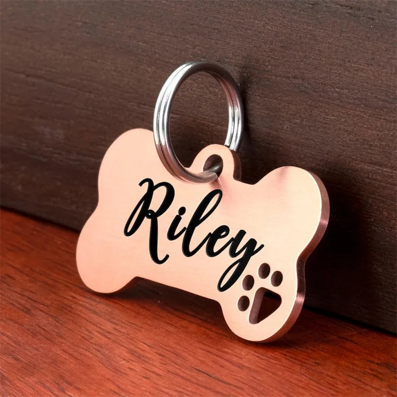 Médaille gravée en acier inoxydable pour chien