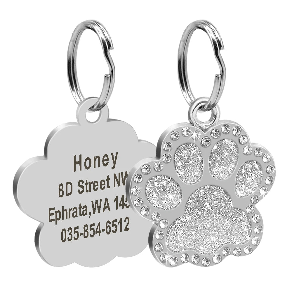Médaille strass personnalisée pour chien et chat