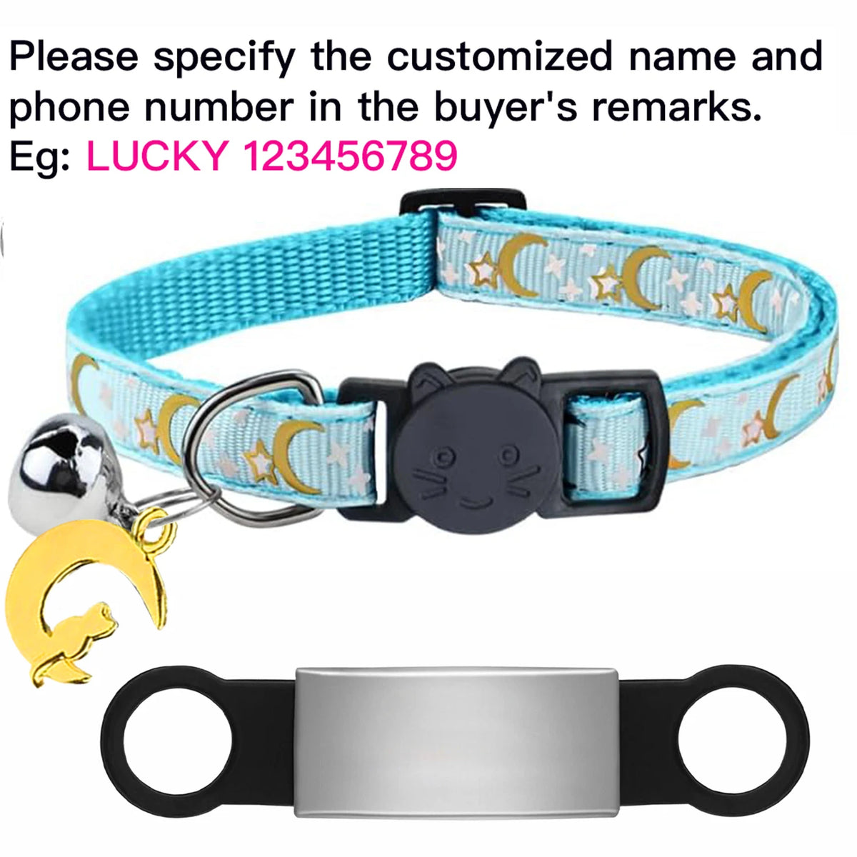 Collier lumineux personnalisé pour chat – plaque anti-fugue