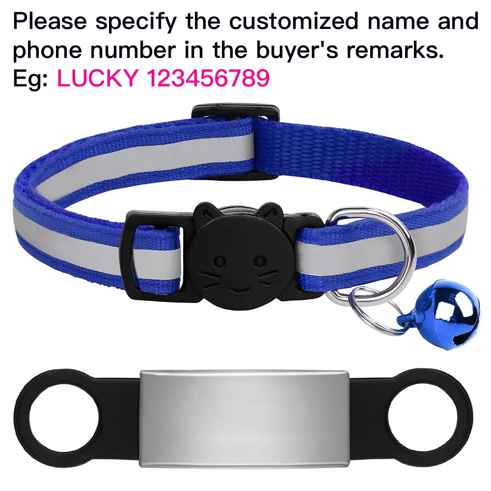 Collier réfléchissant personnalisé pour chat