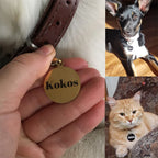 Collier avec pendentif rond gravé pour animal