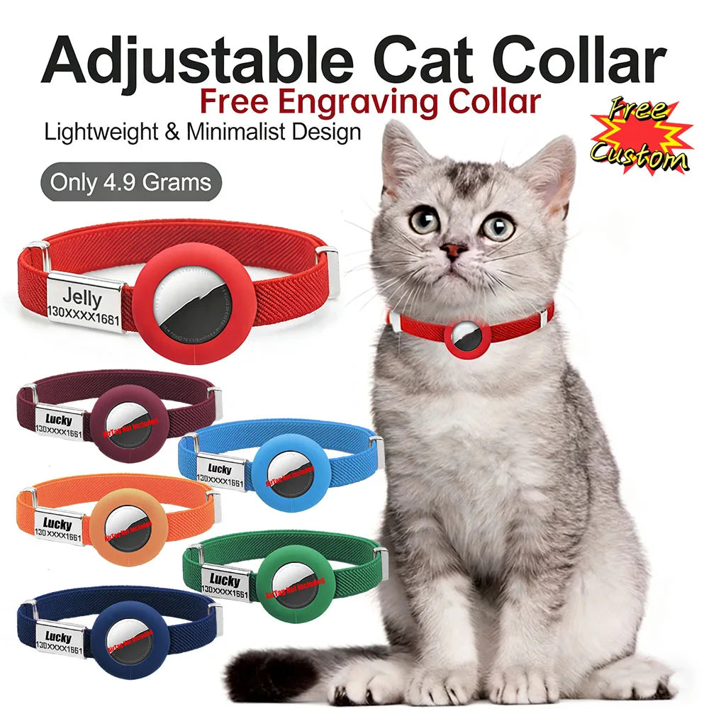 Collier personnalisé pour chat avec support AirTag